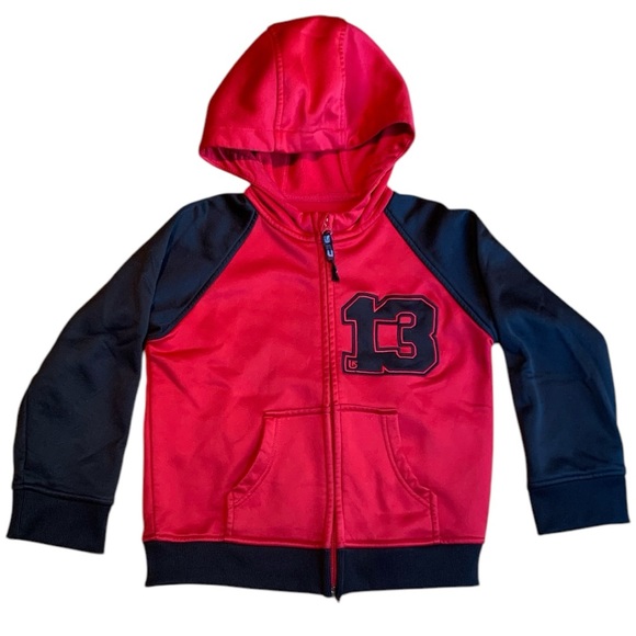Kids Burton Weatherproof Full Zip Fleece Hoodie Red and Black Size XS (5/6) - Picture 1 of 7